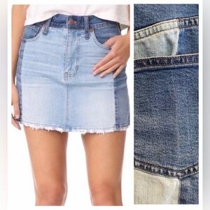 Madewell Blue Denim Two Toned Pieced McCarren Skirt 2